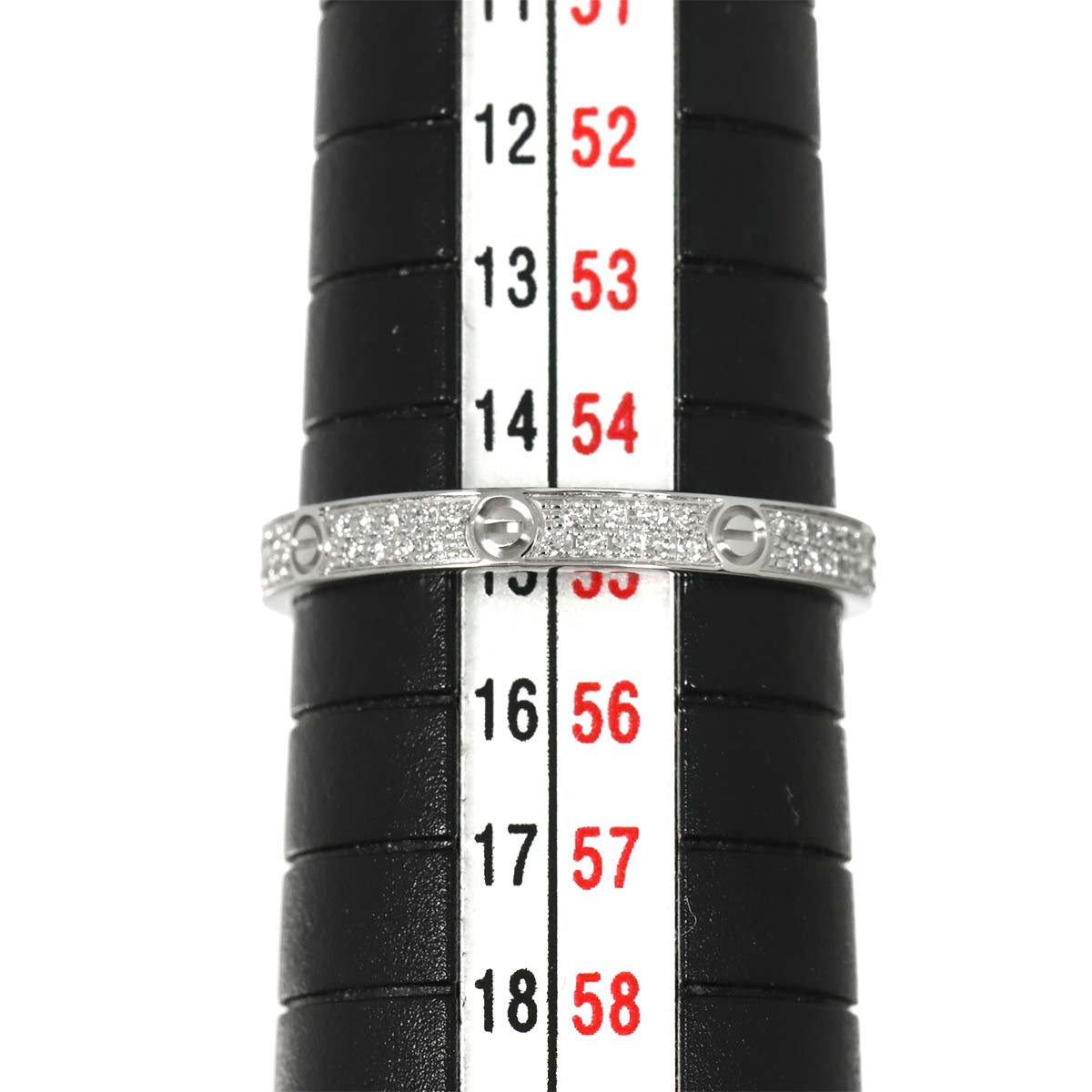 Love Mini Model Ring Pave Diamond 18K WG 750 size55 7.25(US)
