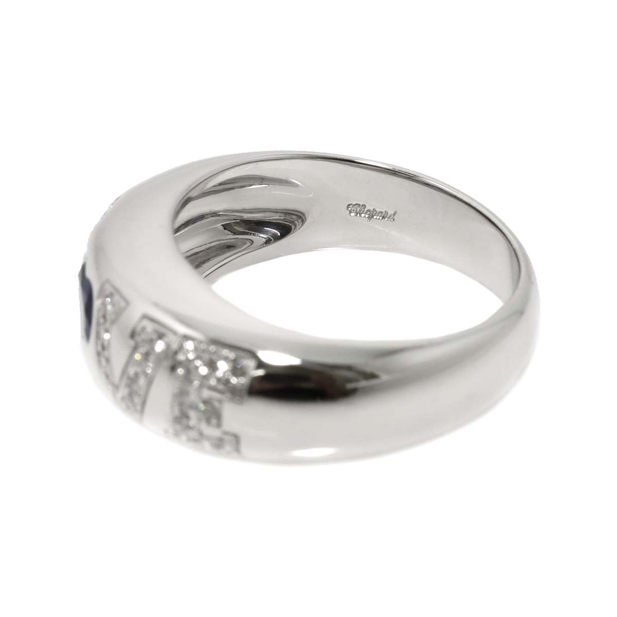 Love Sapphire Diamond Ring 18K WG 750 Size8.25(US)
