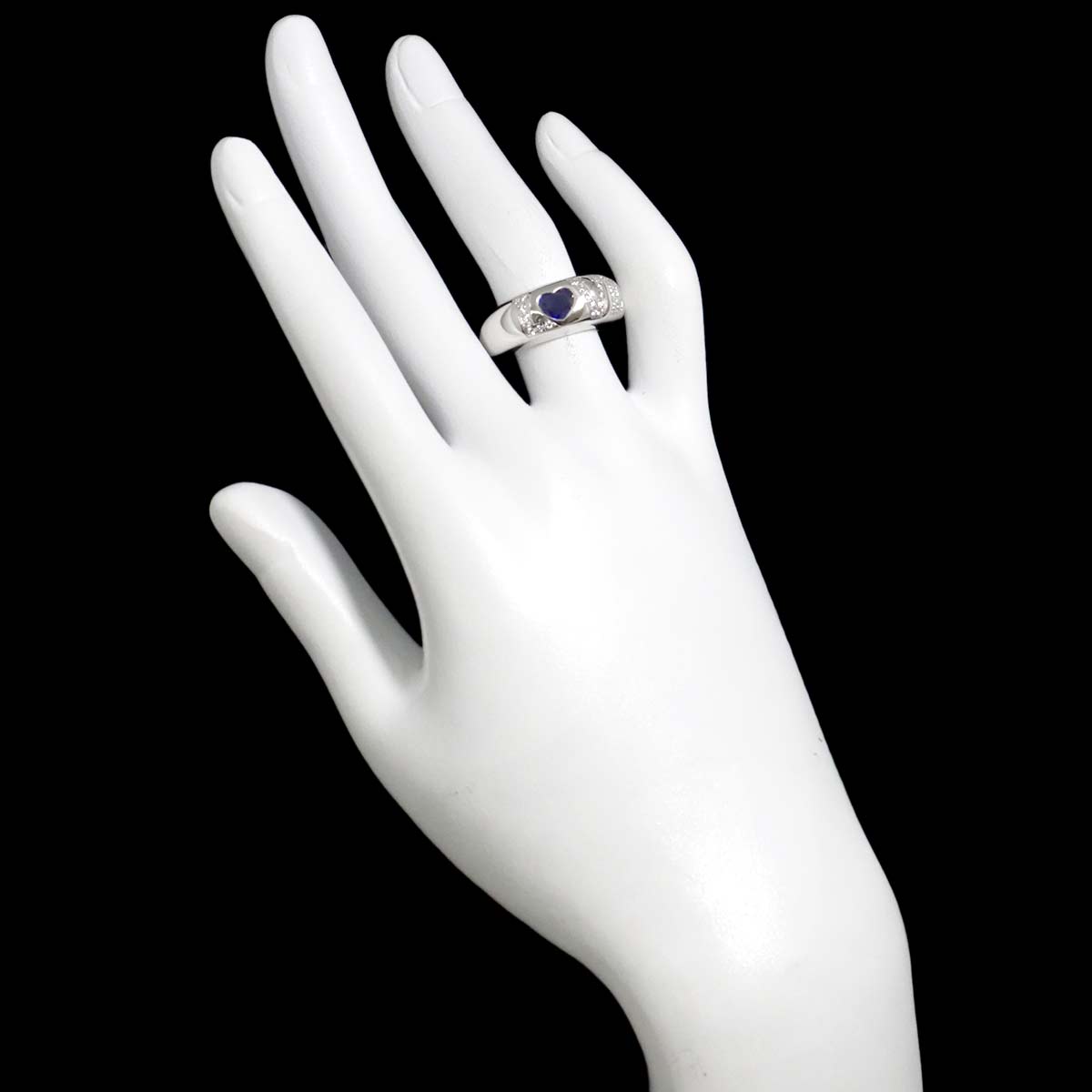 Love Sapphire Diamond Ring 18K WG 750 Size8.25(US)
