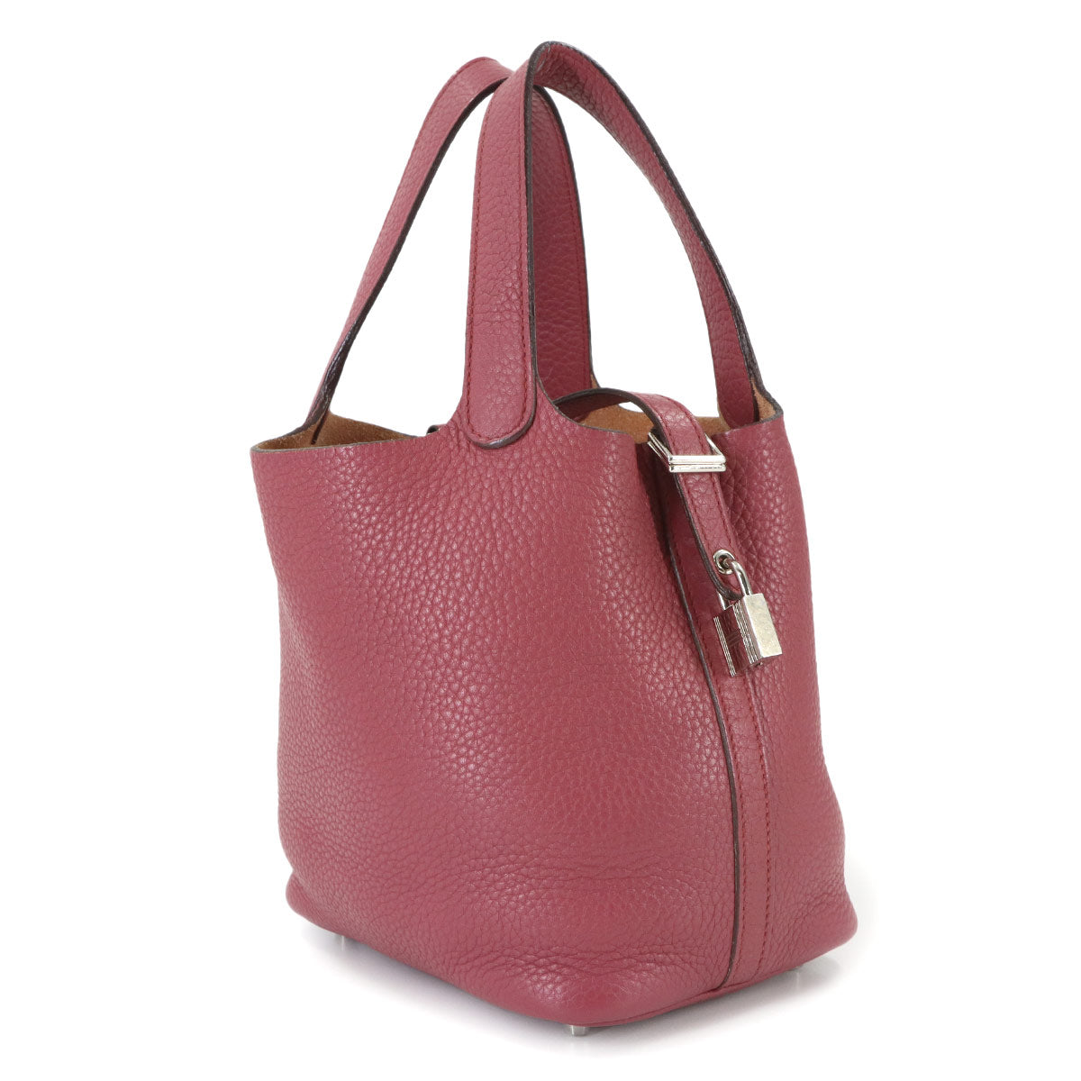 Picotin Lock PM Hand Bag Taurillon Clemence Bois de Rose