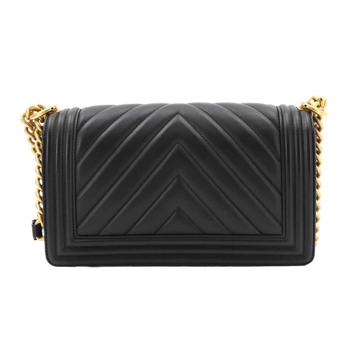 BOY CHANEL Chain Shoulder Bag Leather Black A67086 Chevron