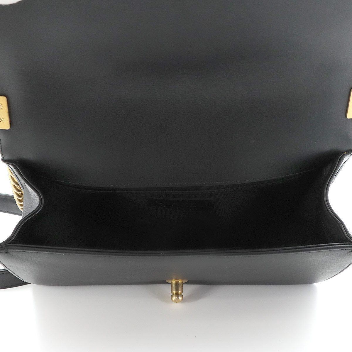 BOY CHANEL Chain Shoulder Bag Leather Black A67086 Chevron