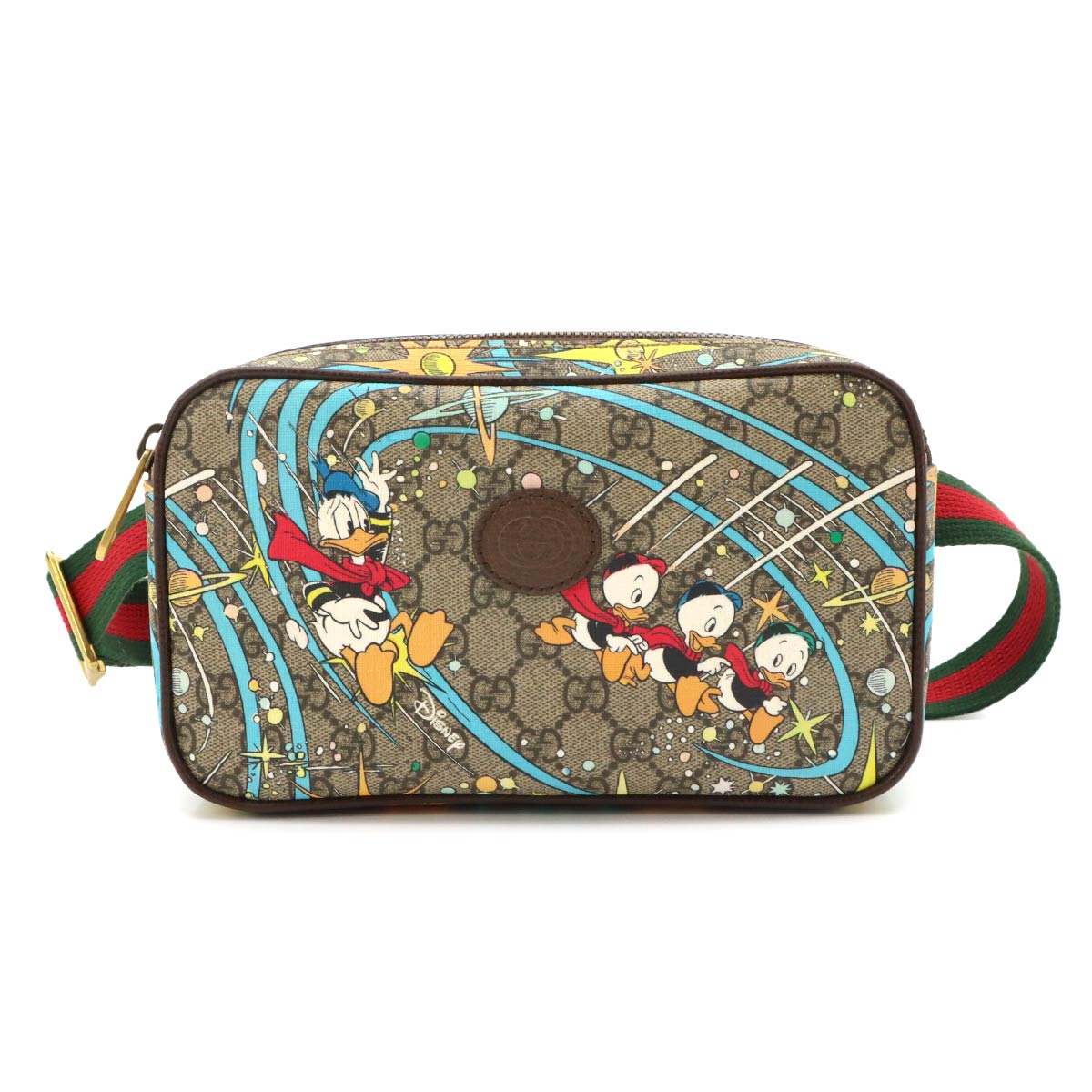 DISNEY Belt Bag GG Supreme Canvas Donald Duck Brown 602695