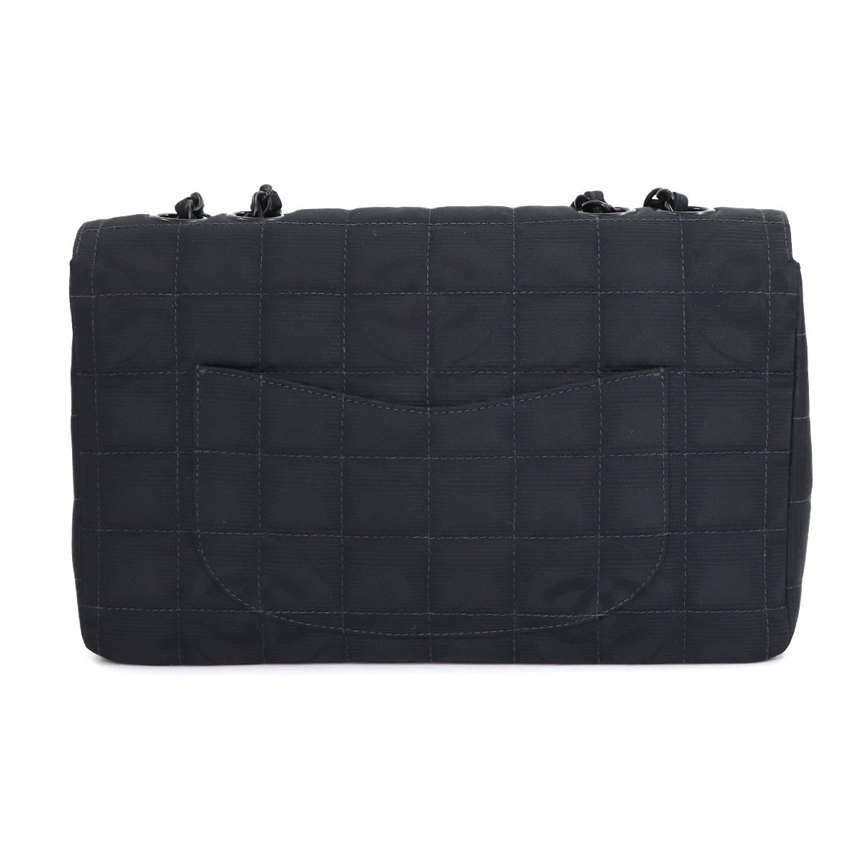 New Travel Line Chain Shoulder Bag Nylon Leather Black A15285