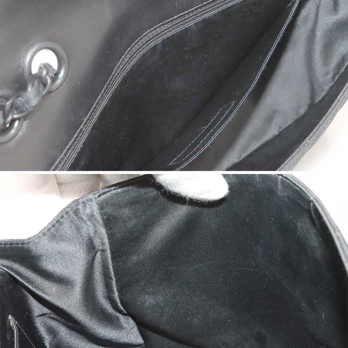 New Travel Line Chain Shoulder Bag Nylon Leather Black A15285