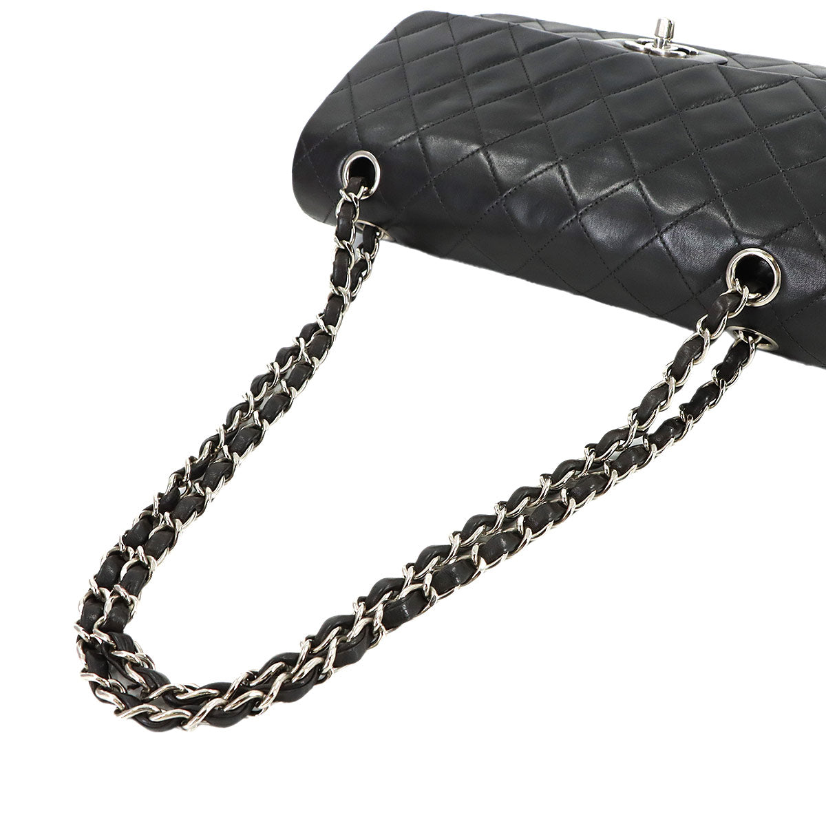 Matelasse 25 Chain Shoulder Bag Leather Black A01112