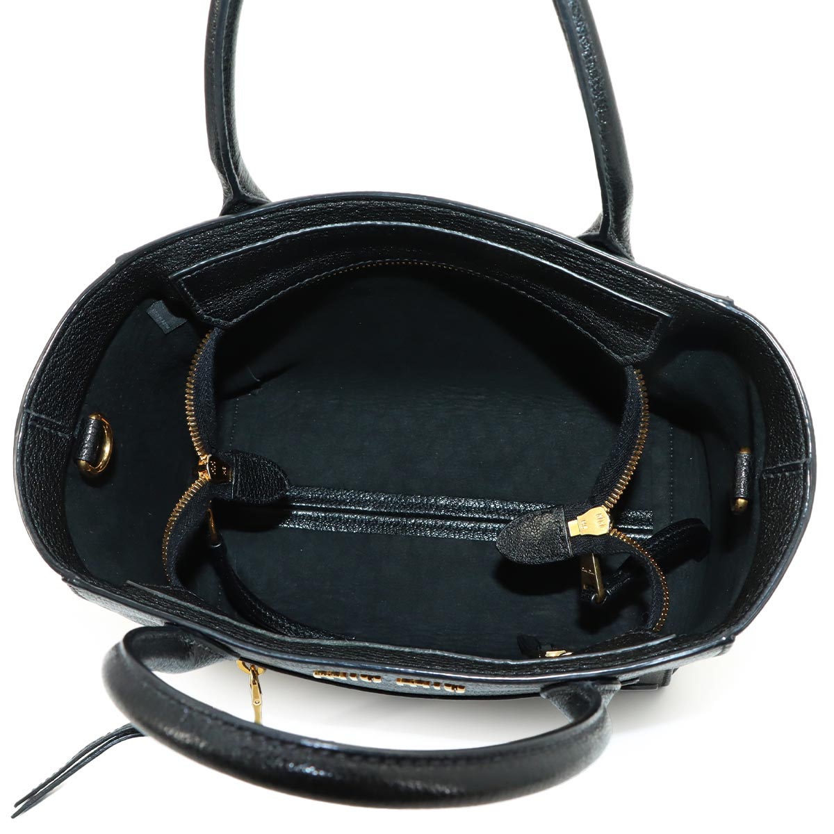 Madras 2way Hand Shoulder Bag Leather Black 5BG143