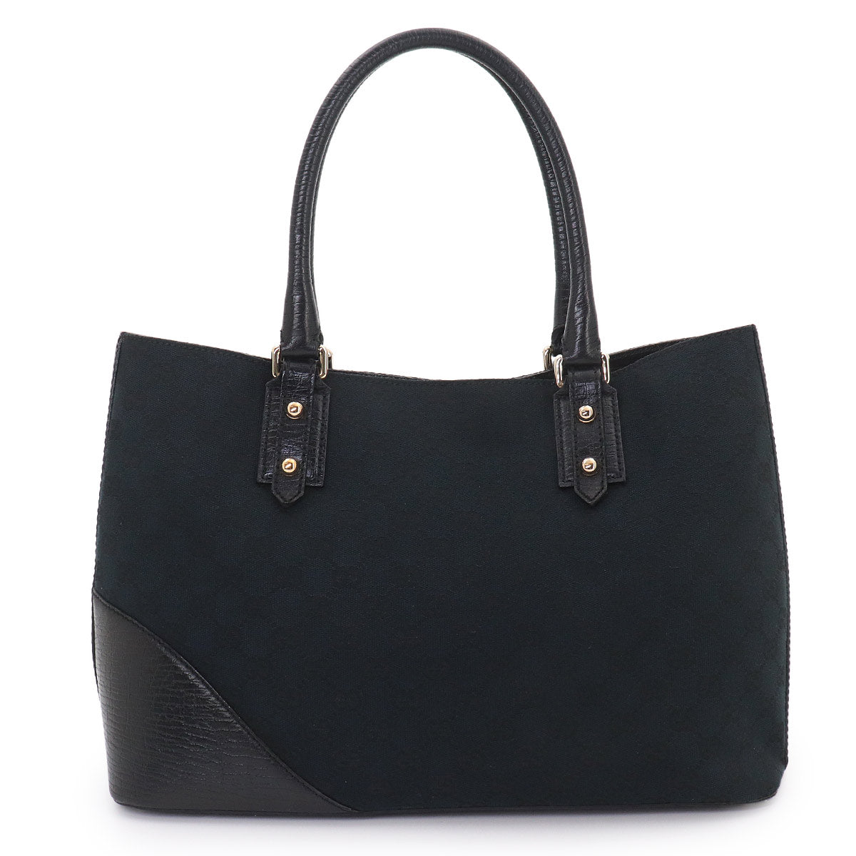 Horsebit Tote Bag GG Canvas Leather Black 137385 Purse