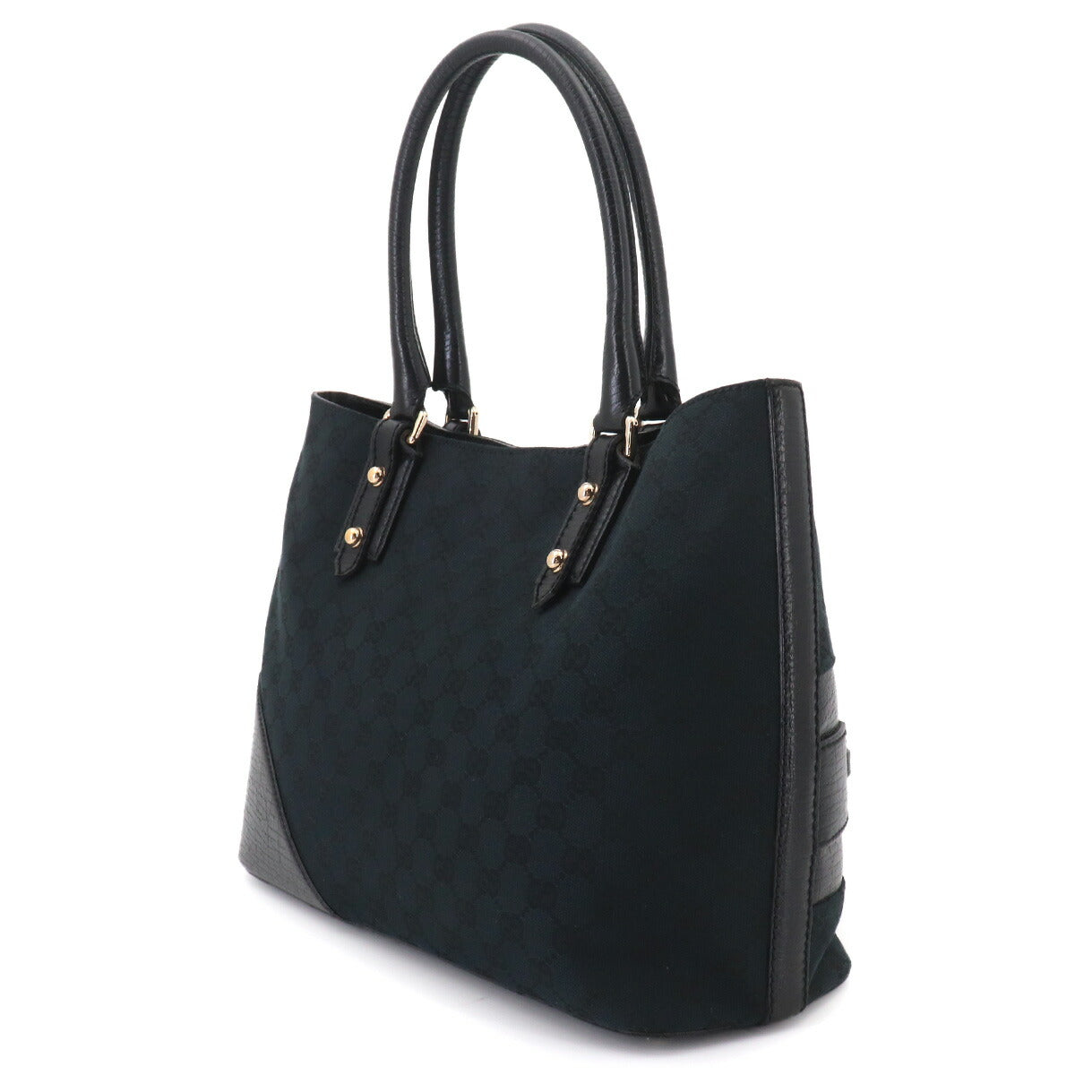 Horsebit Tote Bag GG Canvas Leather Black 137385 Purse