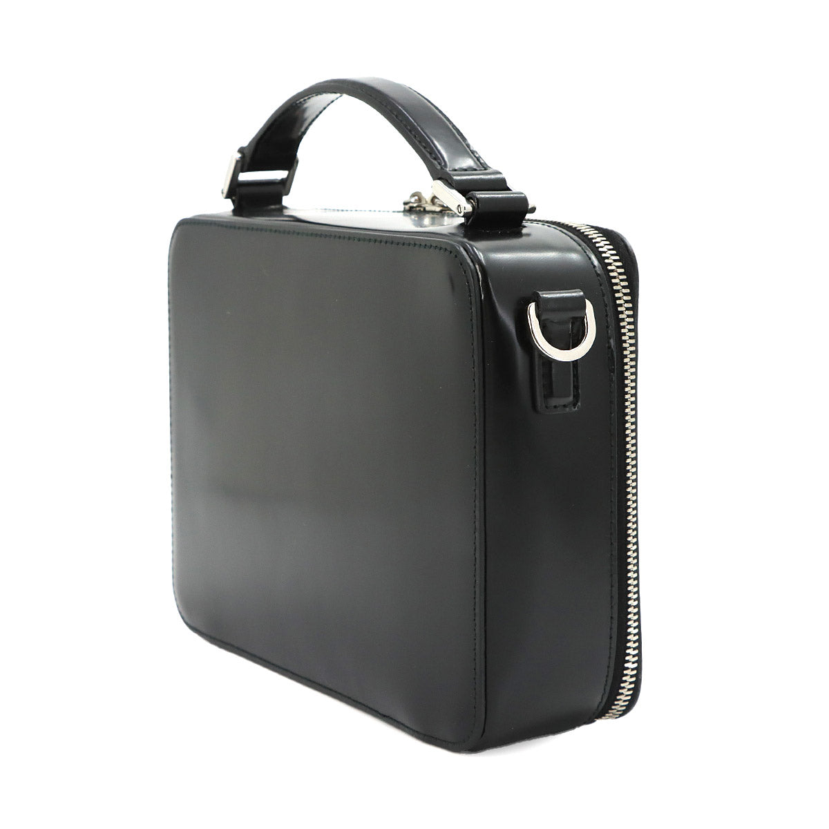 Brique 2way Hand Shoulder Bag Leather Nero Black 2VH069 Purse