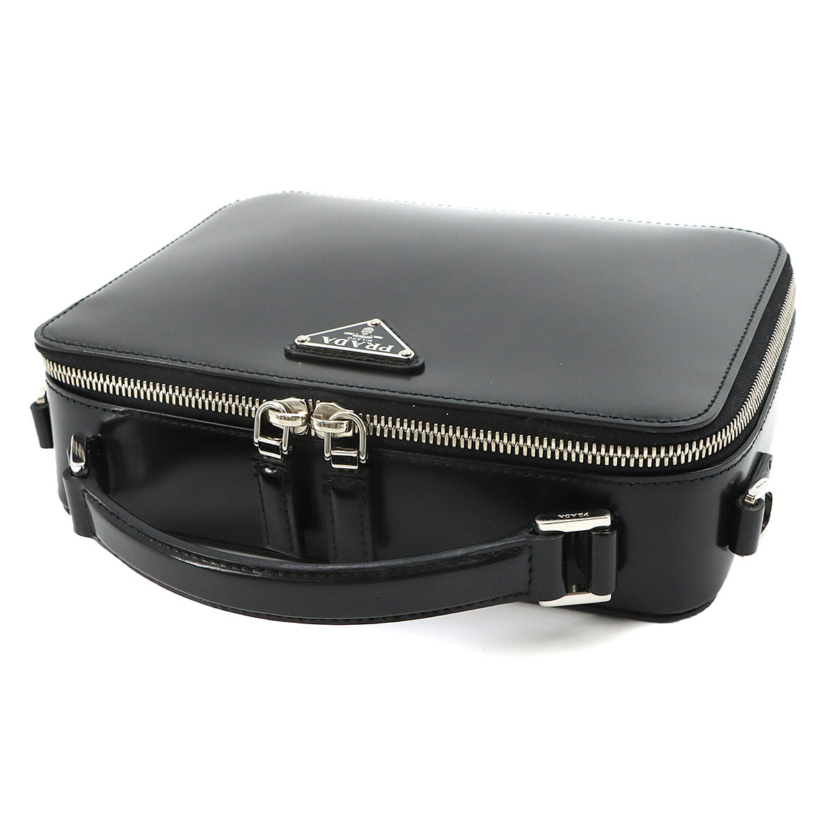 Brique 2way Hand Shoulder Bag Leather Nero Black 2VH069 Purse