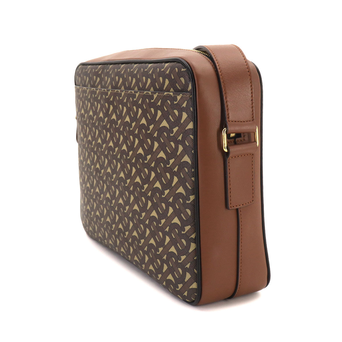 TB Monogram Shoulder Bag PVC Leather Brown 8022188