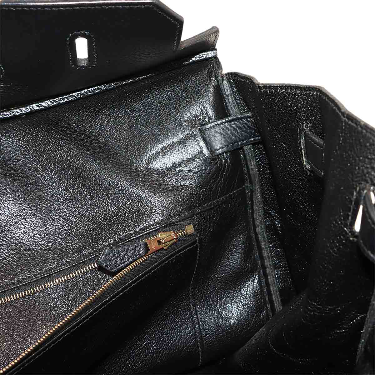 Birkin 40 Hand Bag Taurillon Clemence Black Vintage Purse