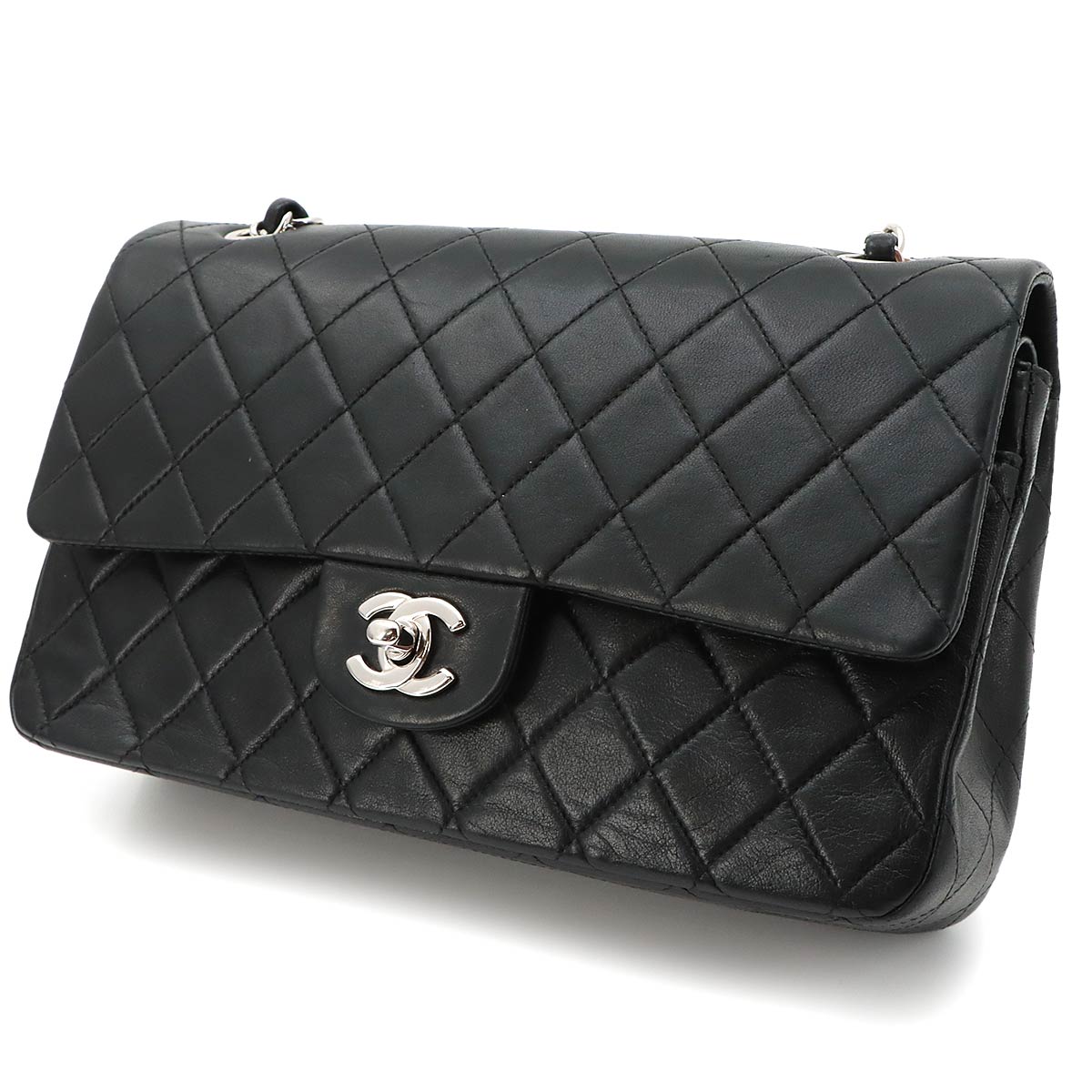 Matelasse 25 Chain Shoulder Bag Leather Black A01112 11.12