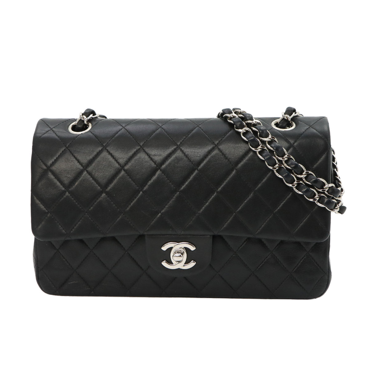 Matelasse 25 Chain Shoulder Bag Leather Black A01112 11.12