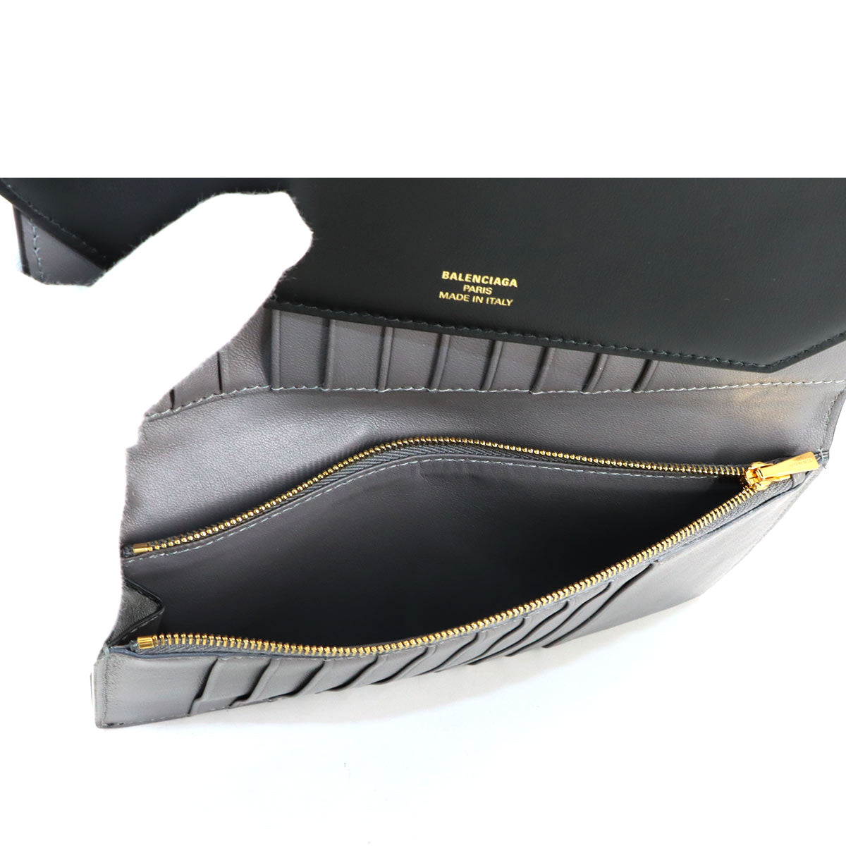 Envelope Slim Long Wallet Leather Nero Black 7432202