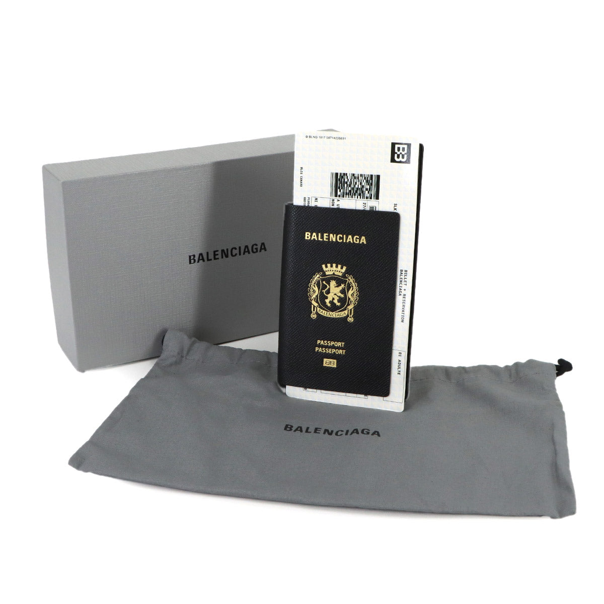Passport Long Wallet 1Ticket Leather Black 787774