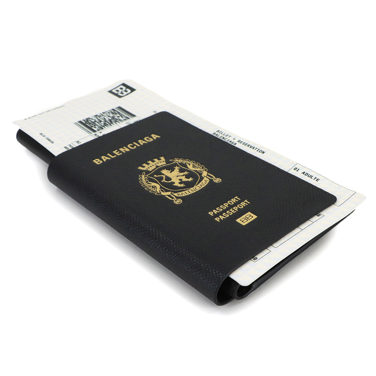 Passport Long Wallet 1Ticket Leather Black 787774