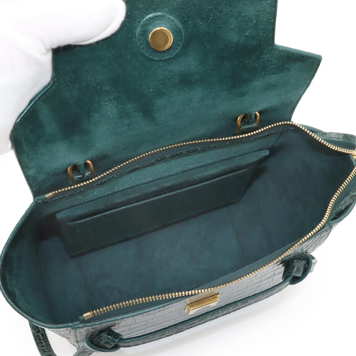 Belt Bag Micro Hand Shoulder Bag Leather Dark green 189153