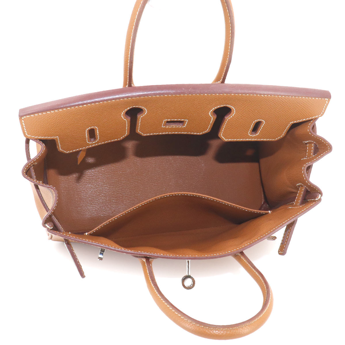 Birkin 25 Epsom Gold Hand Bag Brown Purse