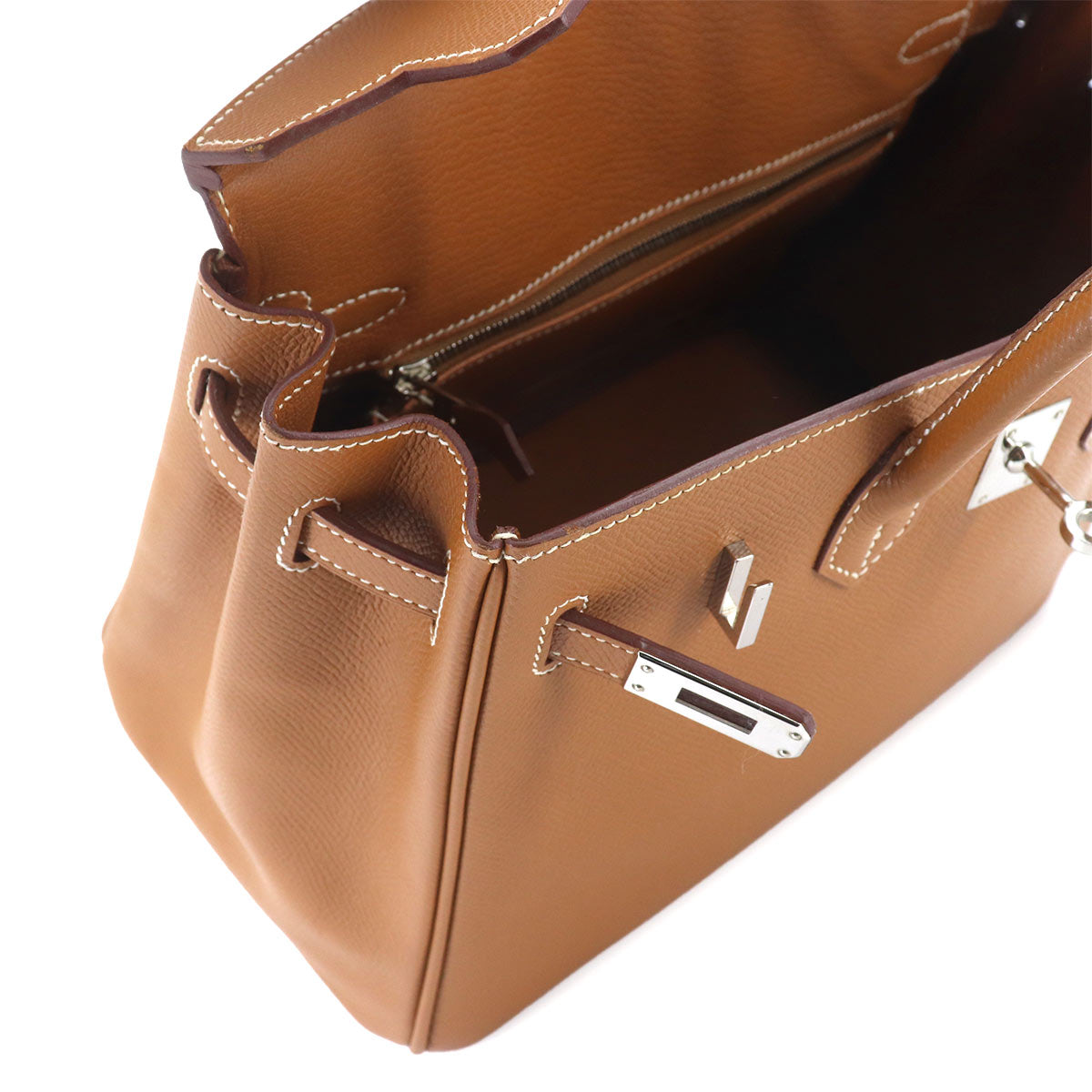 Birkin 25 Epsom Gold Hand Bag Brown Purse