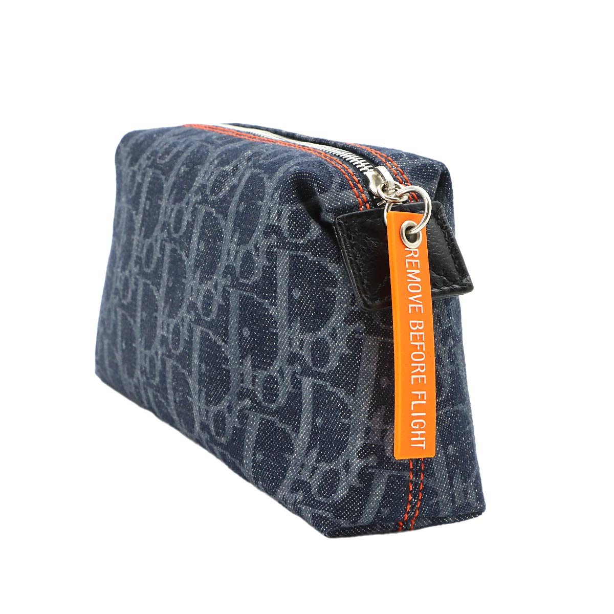 Flight Trotter Pouch Denim Leather Navy Purse