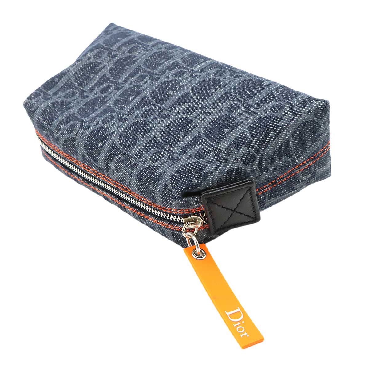 Flight Trotter Pouch Denim Leather Navy Purse