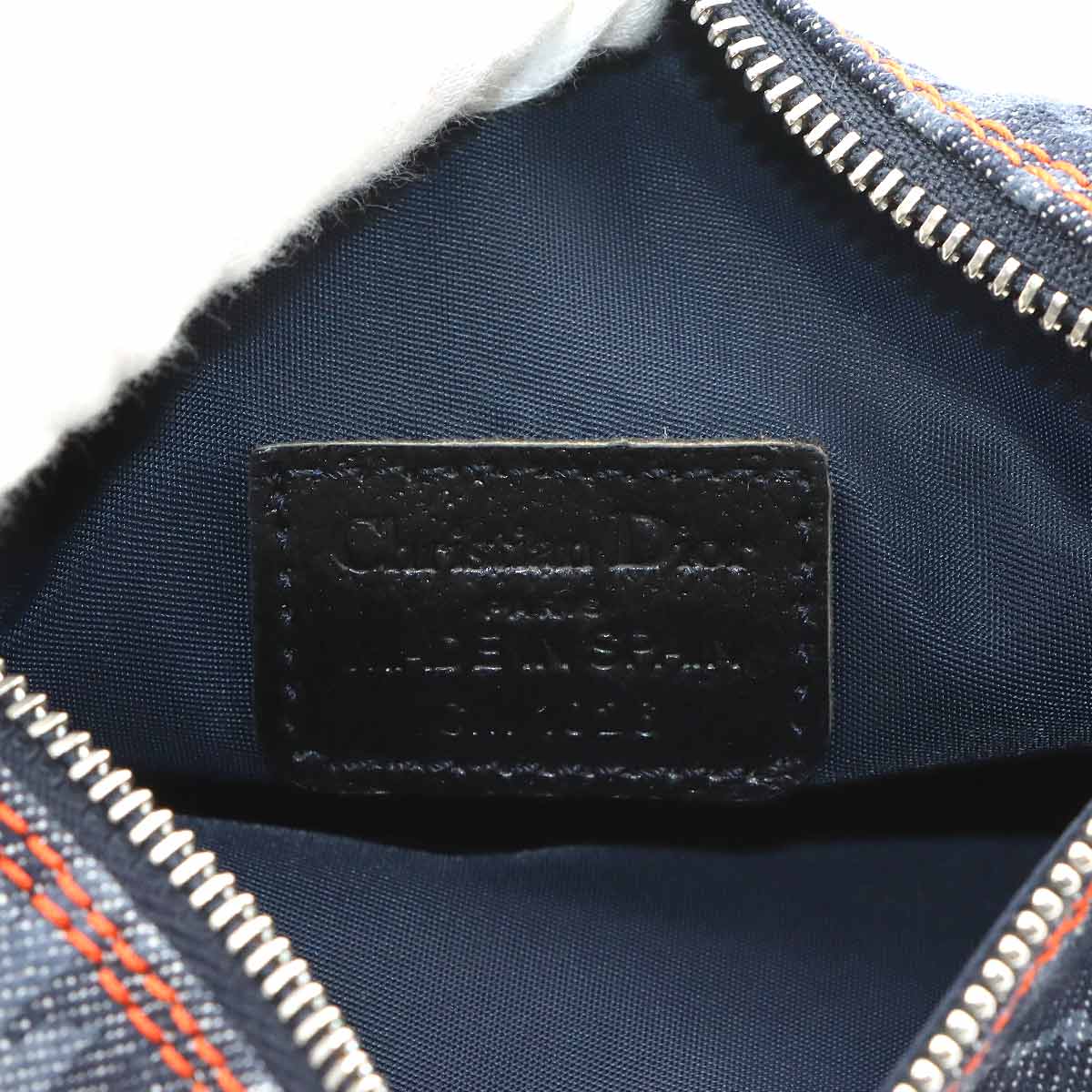 Flight Trotter Pouch Denim Leather Navy Purse