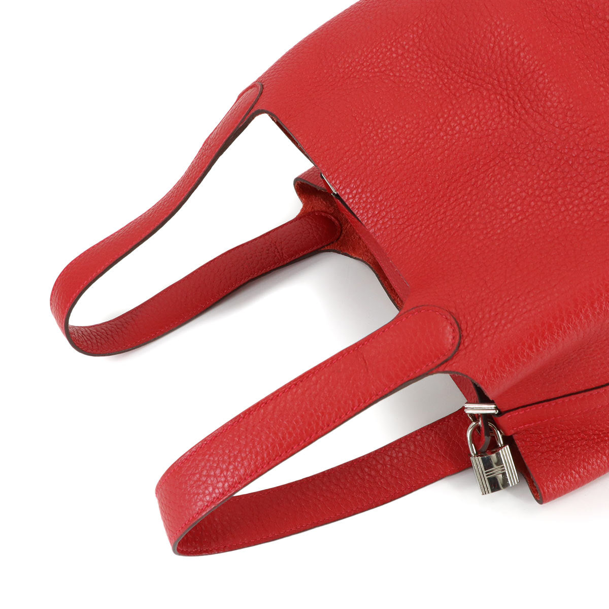 Picotin Lock MM Hand Bag Taurillon Clemence Rouge Casaque