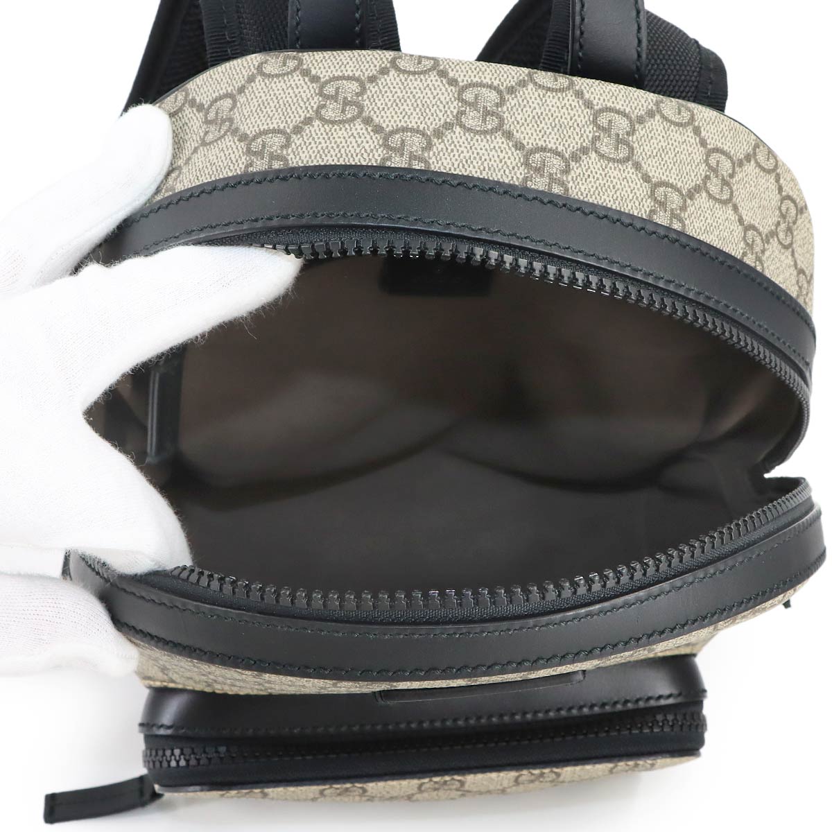 GG Supreme Small Backpack Leather Beige Black 429020 Purse