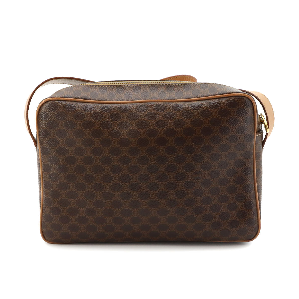 Macadam Shoulder Bag Leather PVC Brown Vintage Purse