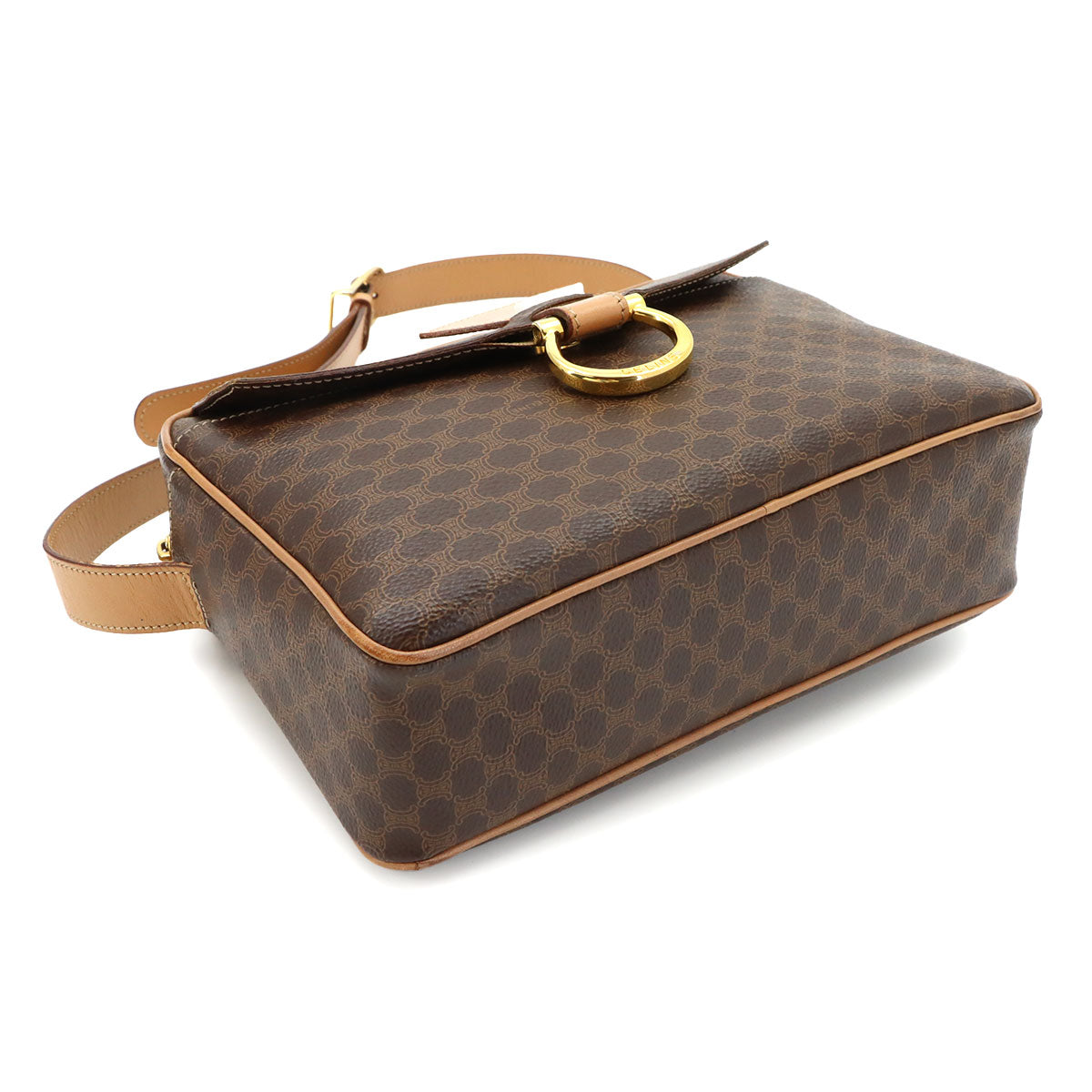Macadam Shoulder Bag Leather PVC Brown Vintage Purse