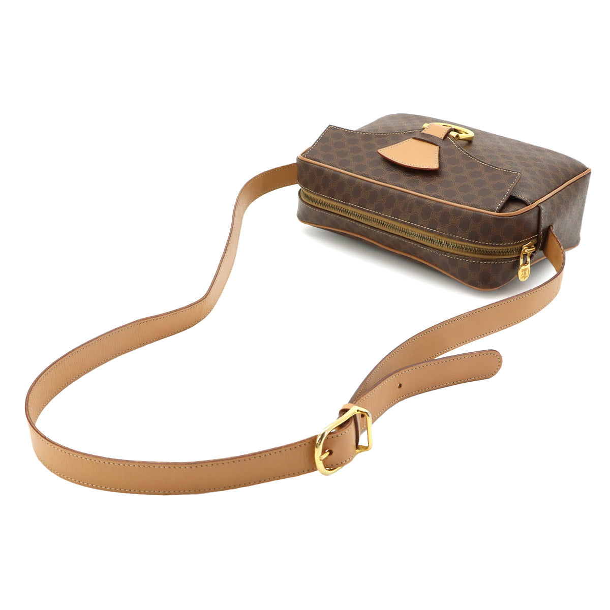 Macadam Shoulder Bag Leather PVC Brown Vintage Purse