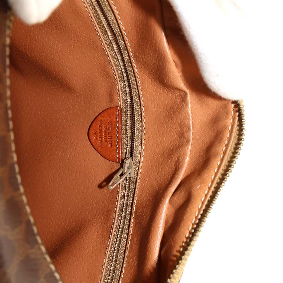 Macadam Shoulder Bag Leather PVC Brown Vintage Purse