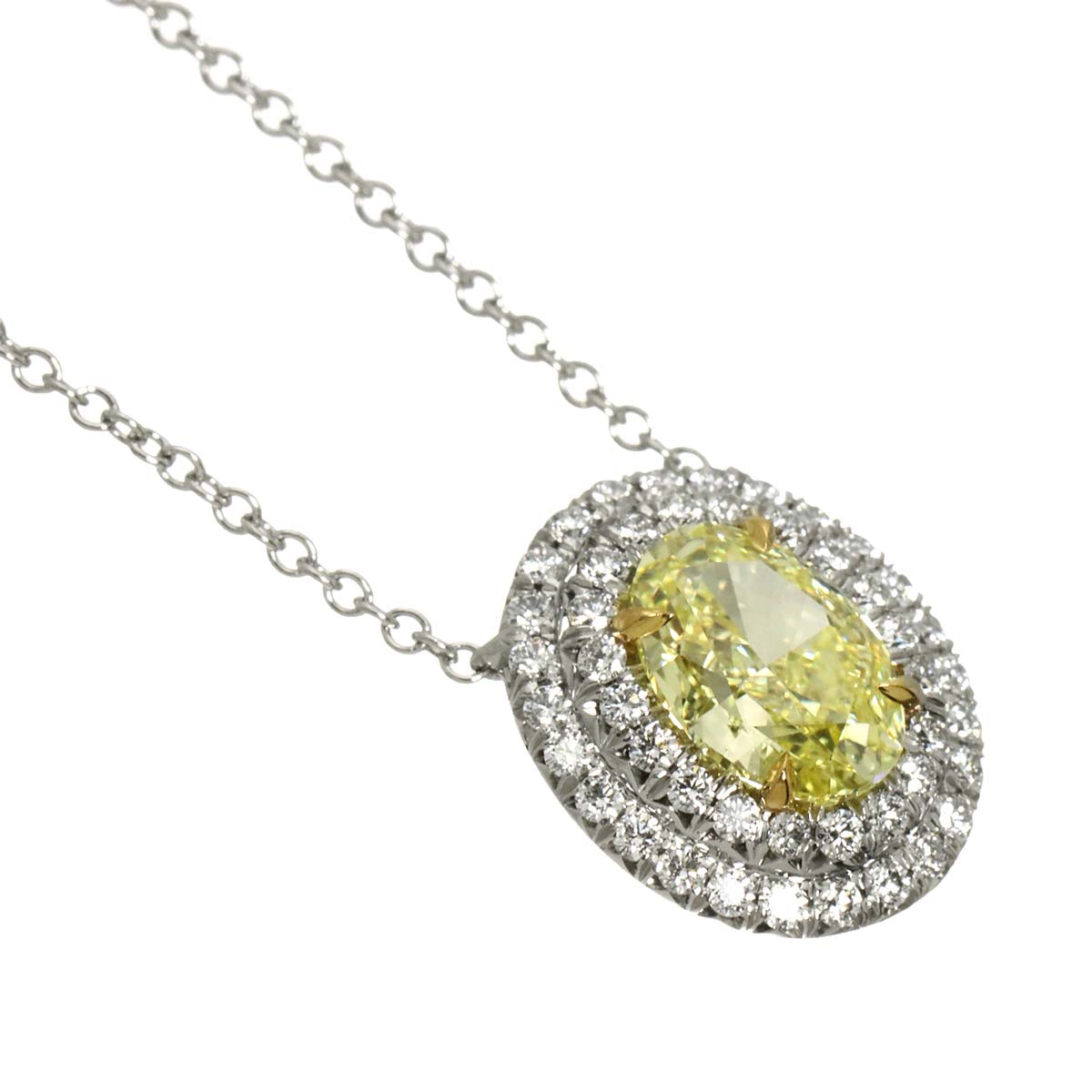 Soleste Diamond 1.05ct FY/IF Necklace Pt 18K YG 750