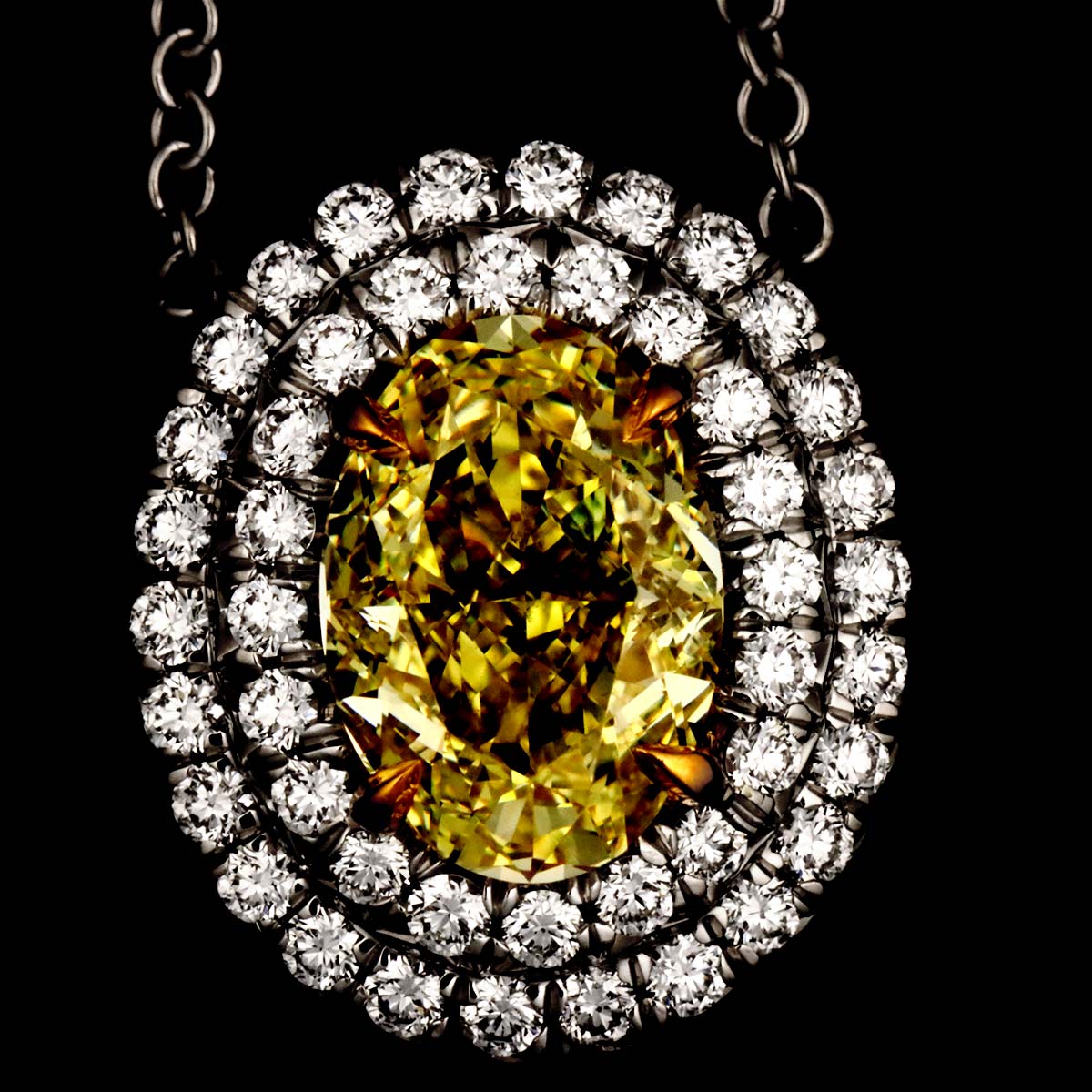Soleste Diamond 1.05ct FY/IF Necklace Pt 18K YG 750