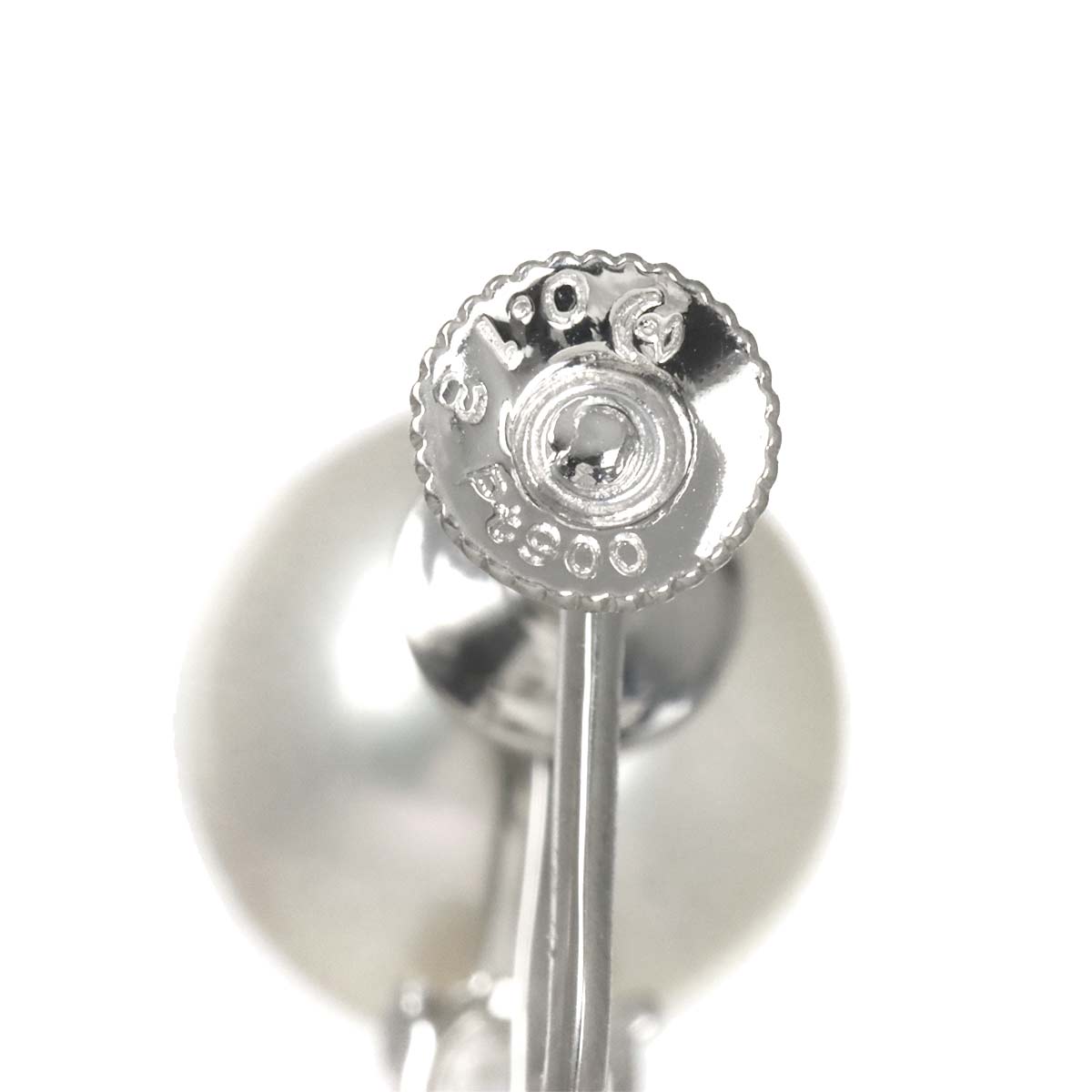 Akoya Pearl 9.3mm Diamond 0.14/0.13ct Earrings Pt Platinum