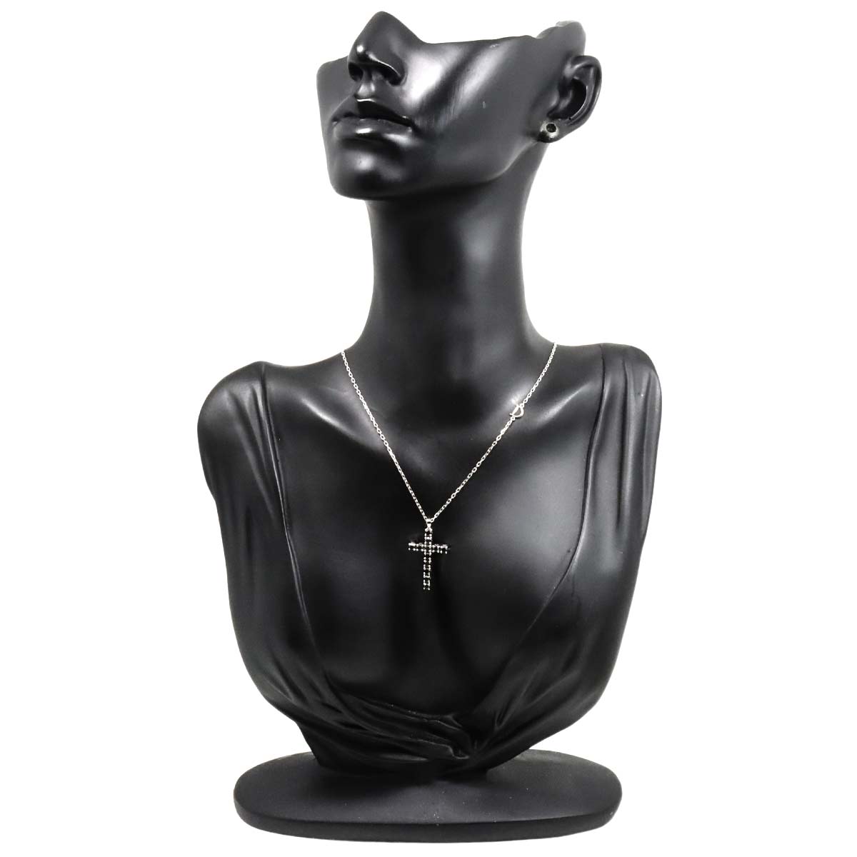Mystery Cross Diamond Necklace 18K White Gold 750