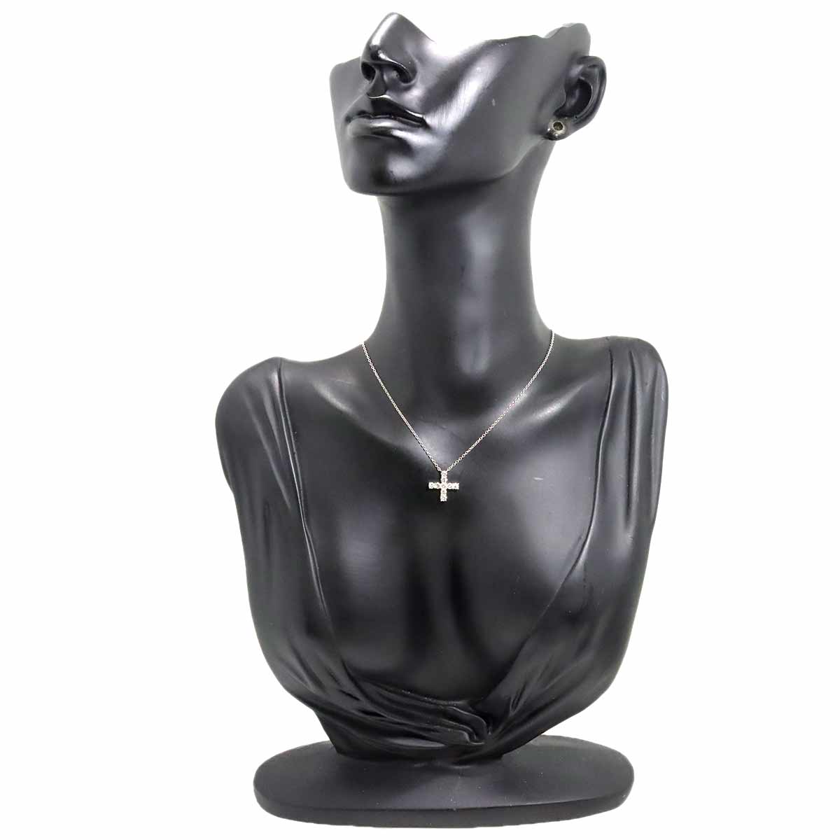 Mini Cross Diamond Necklace Pt Platinum