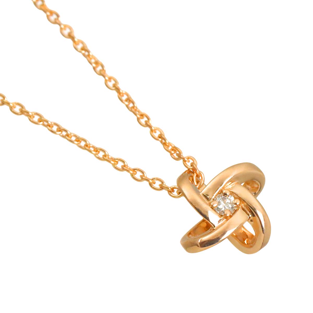Diamond 0.02ct Necklace 18K PG 750