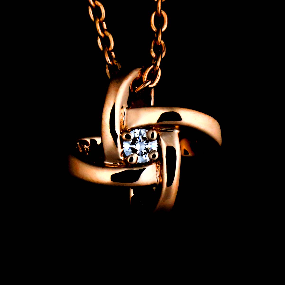 Diamond 0.02ct Necklace 18K PG 750