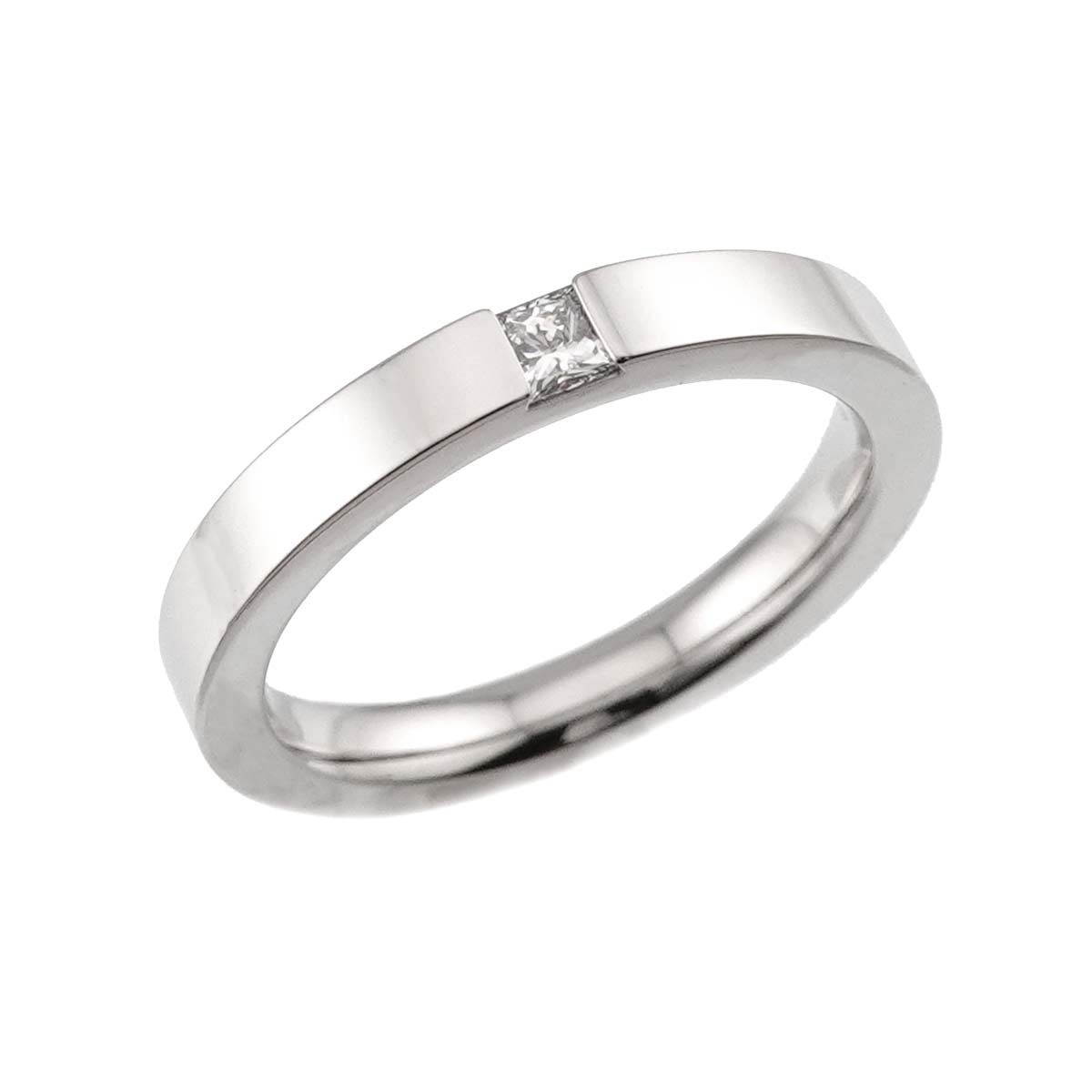 Princess cut Diamond Ring Pt Platinum size4.75-5(US)