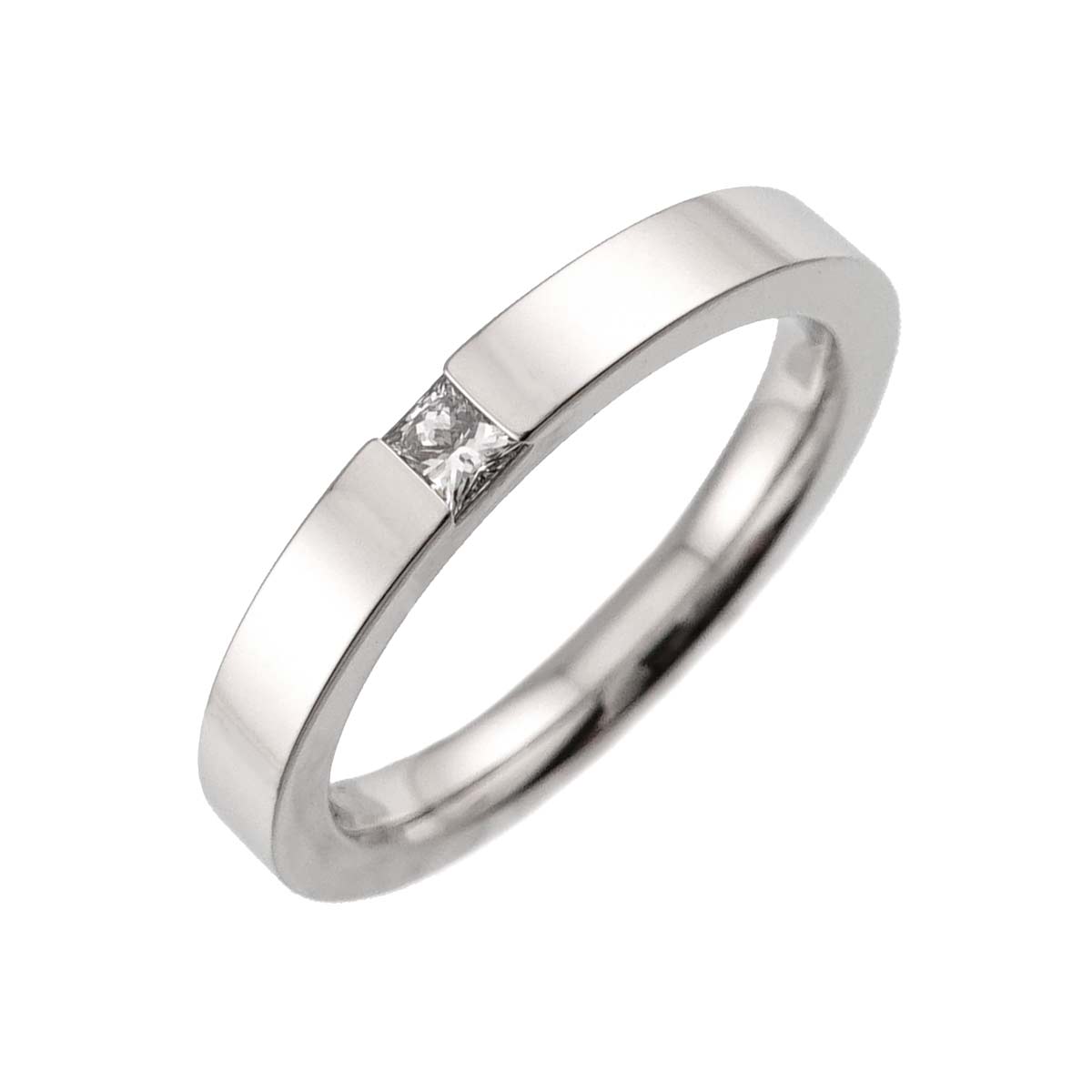 Princess cut Diamond Ring Pt Platinum size4.75-5(US)