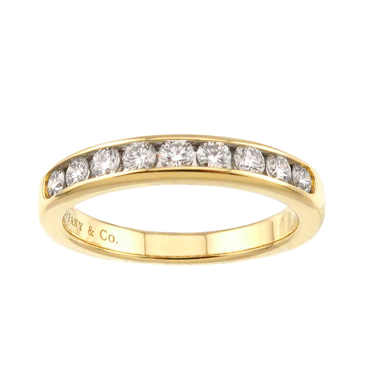 Half Diamond Ring 18K YG 750 size4.5-4.75(US)