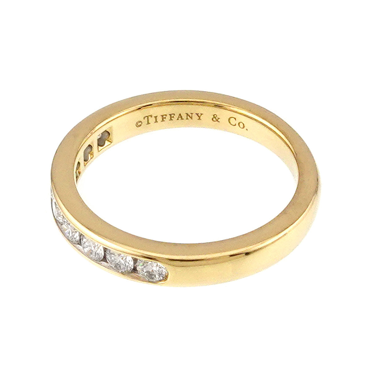 Half Diamond Ring 18K YG 750 size4.5-4.75(US)