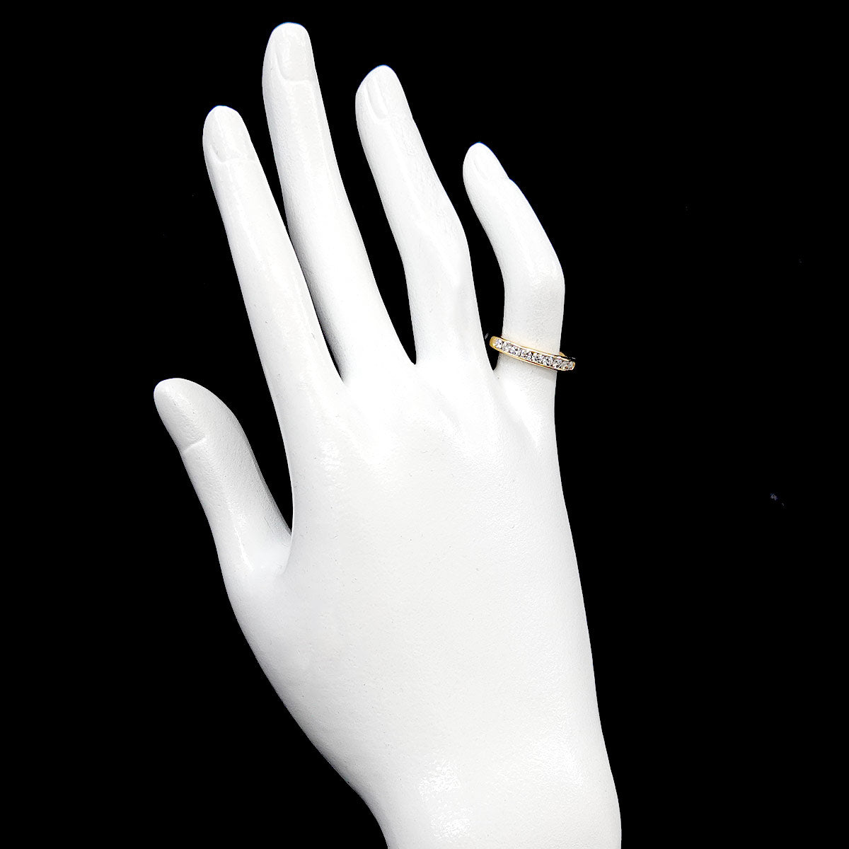 Half Diamond Ring 18K YG 750 size4.5-4.75(US)