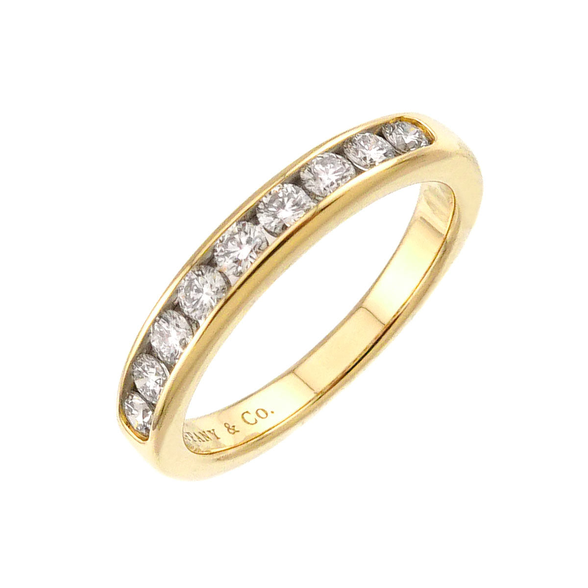 Half Diamond Ring 18K YG 750 size4.5-4.75(US)