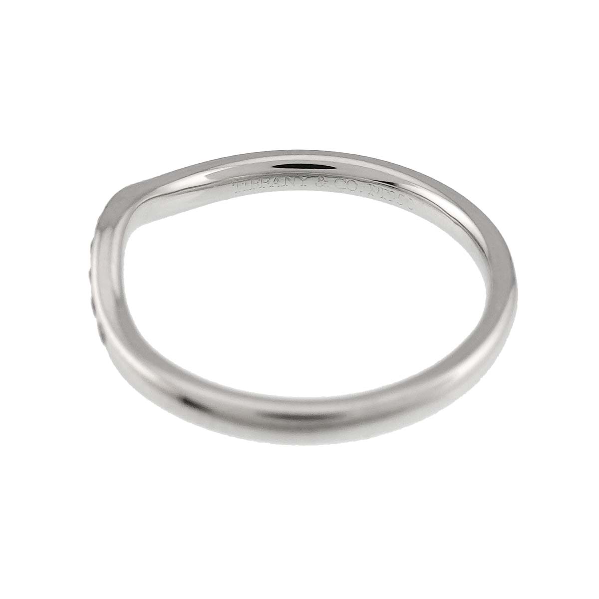 Curved Band Diamond Ring Pt Platinum Size5.25(US)