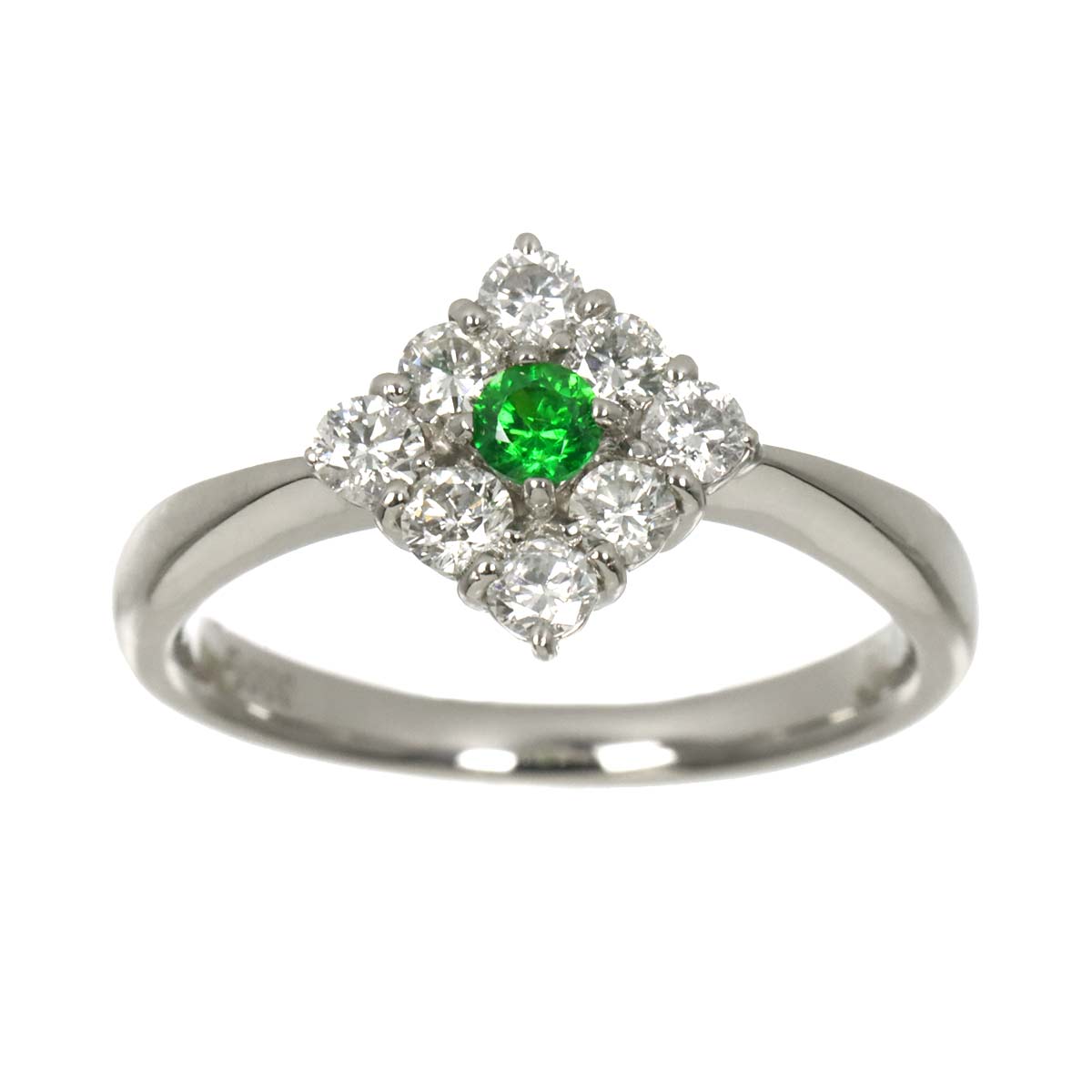 Garnet 0.11ct Diamond 0.43ct Ring Pt Platinum size5.25(US)