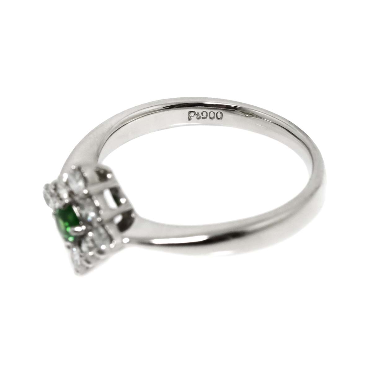 Garnet 0.11ct Diamond 0.43ct Ring Pt Platinum size5.25(US)